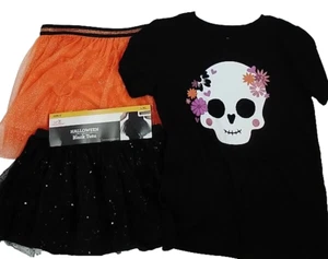 Way to Celebrate & Wonder Nation Girls 3Pc Halloween Set 1 Shirt & 2 Tutu L/XL - Picture 1 of 9