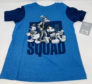 Disney Store Blue Mickey Mouse Goofy "Squad" Shirt Boys - Size XS 4 - Youth Kids - Picture 1 of 4
