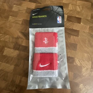 NIKE BASKETBALL WRISTBANDS NBA AUTHENTIC Rockets, PAIR, NEW - Picture 1 of 4