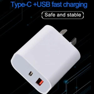 iPhone 12 USB C 20W Ipad Fast Charger Type C Dual Port Plug Power Adapter - Picture 1 of 5
