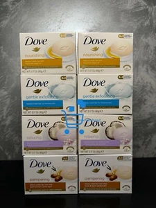 2 Of Each Dove Soap Bar Argan Shea Butter Coconut Exfoliating TOTAL 8 BARS - Picture 1 of 1
