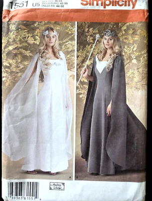 Simplicity Pattern 1551 Costume Cosplay Long Gown Size 16 18 20 22 24 UNCUT - Image 1 of 4