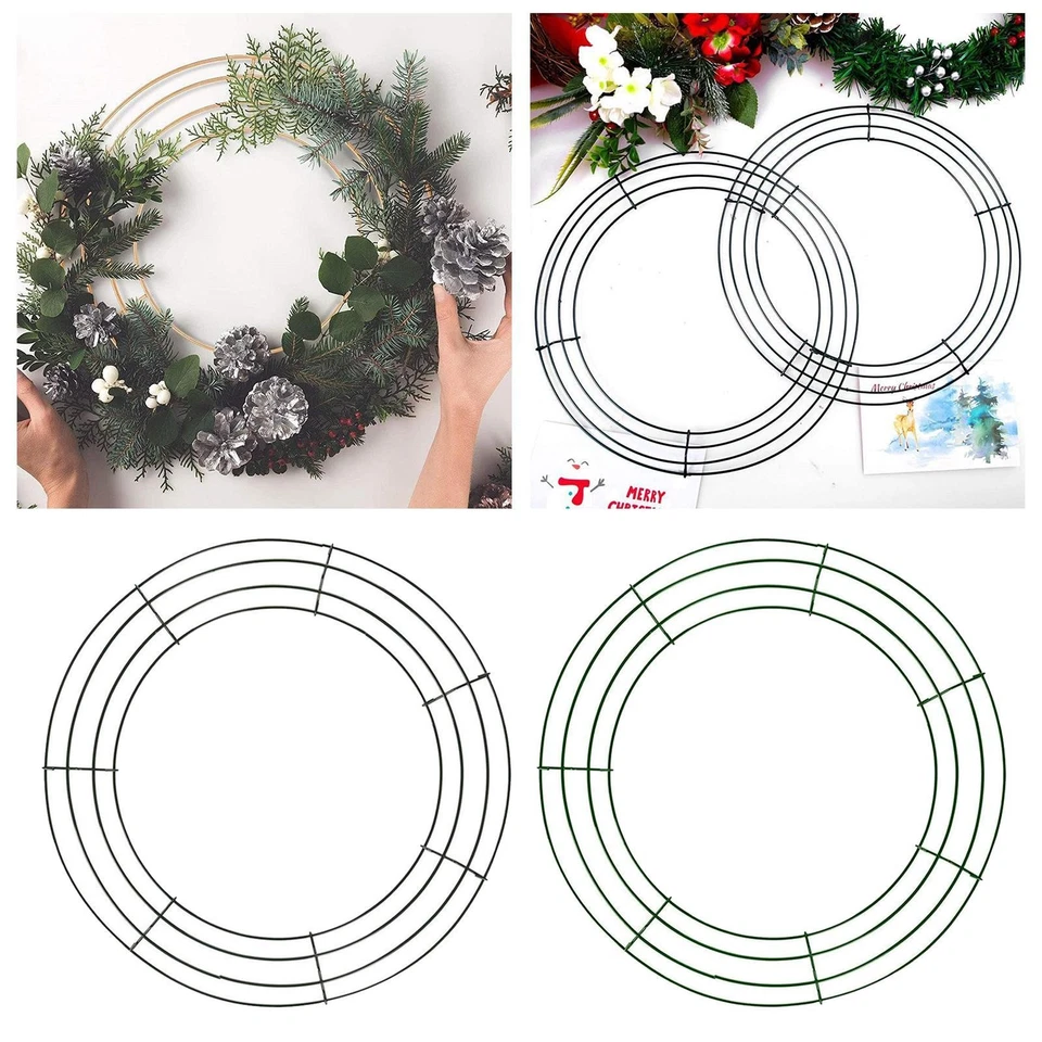 Round Wire Floral Wreath Frame Craft DIY for Wedding Christmas Holiday - image 1 of 1