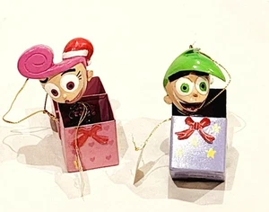New Nickelodeon Fairly Odd Parents Wanda And Cosmo Ornaments - NWOT - Picture 1 of 2