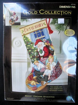 2004 SWEET DREAMS STOCKING Christmas Counted Cross Stitch Kit GOLD COLLECTION - Image 1 of 2