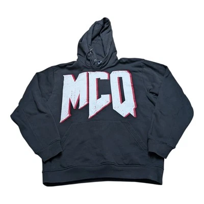 Sudadera con Capucha MCQ By Alexander McQueen Para Hombres Negra Grande Logo Talla M *Ver Fotos* Foto 1 de 4