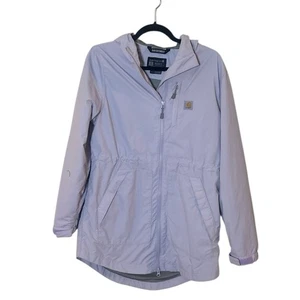 Carhartt Women's Lavender Purple Rain Defender Long Length Hooded Jacket Size S - Picture 1 of 7