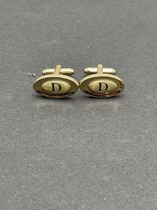 D Monogram Initial Letter Vintage SHIELDS Cuff Links - Picture 1 of 4