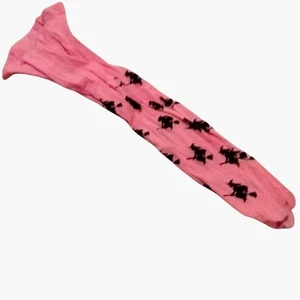Childs Pink Witch Print Tights Toddler 4T Halloween - Picture 1 of 6