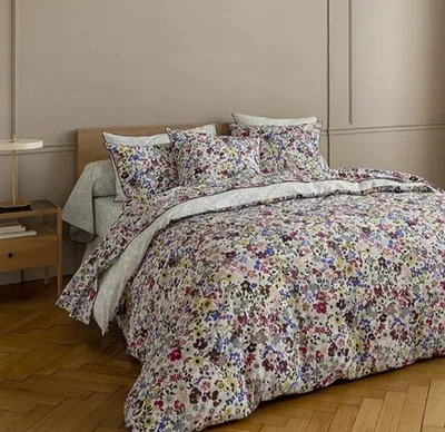 Sábana plana Anne De Solene "Paresse" KING, algodón grapa larga, floral, París, ¡nueva! Foto 1 de 4