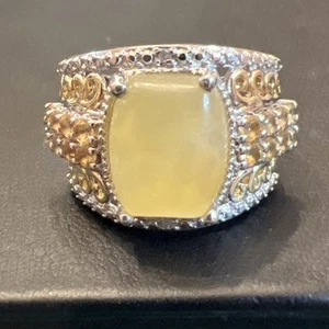 STS CHUCK CLEMENCY Sterling 925 Citrine Lemon Quartz Ring Sz 6 Signed 7.8g - Picture 1 of 14
