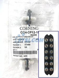 Corning CCH-CP12-19T Patch Panel, 12 ST Simplex OS2 Singlemode Adapters ~STSI - Picture 1 of 3