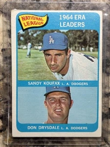 1965 Topps - League Leaders #8 Sandy Koufax/Don Drysdale - Picture 1 of 2