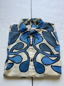 Patagonia Pataloha Shirt Mens XXS 2XS Blue Tribal Hawaiian Button Up Cotton - Picture 1 of 6
