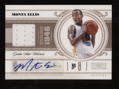 2010-11 Monta Ellis Panini National Treasures Game Worn Patch Auto #46/99 - Image 1 of 2