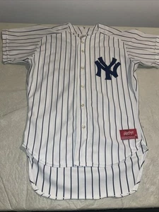 New York Yankees Rawlings Trikot Herren 44 weiß genäht sauber Nadelstreifen Vintage 80er - Bild 1 von 6