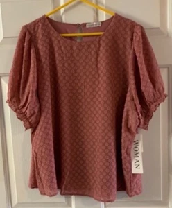NEU RETROLOGY hübsche rosa Kurzarm Bluse neu mit Etikett 2X Cottagecore - Bild 1 von 9