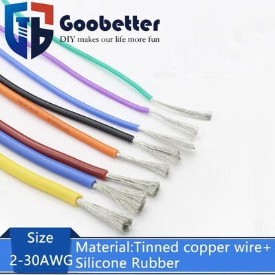 Очень мягкий гибкий силиконовый провод кабель 0,08 мм луженая медь 2AWG 4AWG-30AWG - Изображение 1 из 4