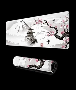 Japanese Cherry Blossom White Gaming Mouse Pad XL 31.5”x11.8x0.12” New - Picture 1 of 9