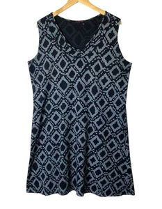 Fresh Produce Women’s Dress 1X Black & Gray A-Line Casual Boho Flowy Vacation - Picture 1 of 6