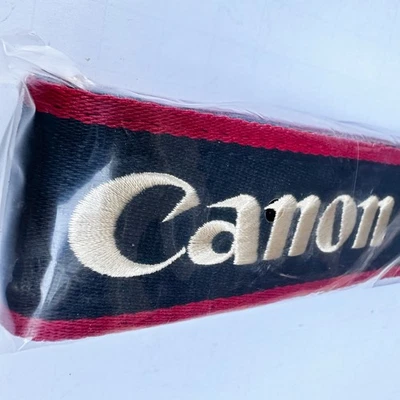 Vintage Canon Wide Camera Neck Strap OEM NEW NOS Red White Blue / Black RARE - Image 1 of 4