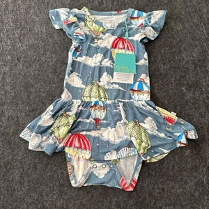Posh Cacahuete Aire Caliente Globo Giratorio Falda Bambú Body Viscosa Boutique 18-24 M - Imagen 1 de 12