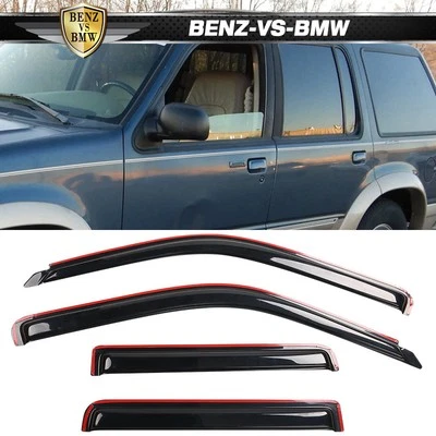 Fits 91-01 Ford Explorer Mountaineer In Channel  Window Visors 4Pc Set - Image 1 of 4