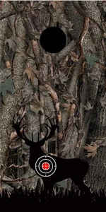 Deer Buck Camouflage hunting Cornhole Board Game decal wraps style B - Picture 1 of 1