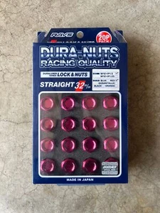 RAYS RED LUG DURA NUTS STRAIGHT L32 32MM WHEEL WHEELS LOCK M12x1.5 12x1.5 - Picture 1 of 2