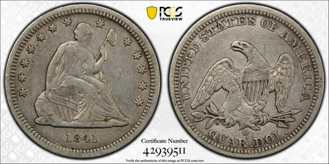 1841-O Seated Liberty Quarter Cover
