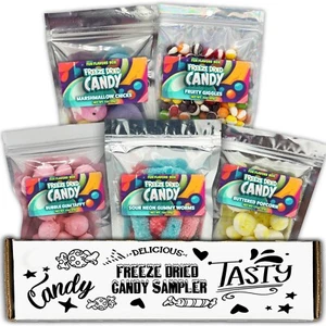 Freeze Dried Candy Fan Favorites 5 Count Variety Care Package Gift Box Bundle - Picture 1 of 11