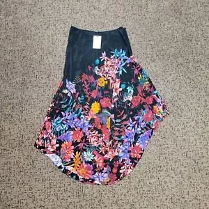 $335 New ROBERT GRAHAM Sivan Black FLORAL Skirt Women's Size 8 Silk Viscose  - Picture 1 of 6