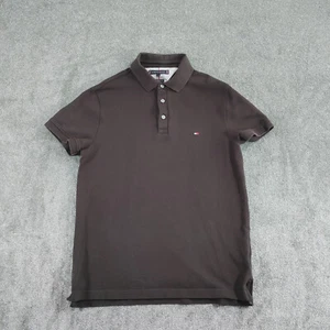 Camisa Polo Tommy Hilfiger Para Hombre Mediana Negra Manga Corta Mínima - Imagen 1 de 8