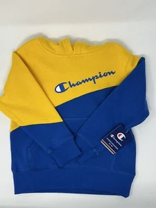 NWT Youth Size 5 Champion hoodie yellow blue - Picture 1 of 3