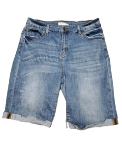 DownEast Size 31 Woman's Cuffed Denim Jean Bermuda Walking Shorts 31x10 - Foto 1 di 7