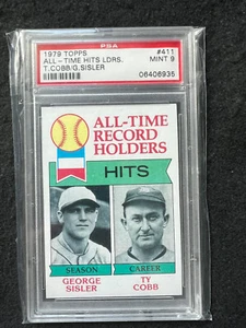 1979 Topps All Time Hits Record Holders Ty Cobb/G. Sisler #411 PSA 9🔥⚾️🔥 - Picture 1 of 2