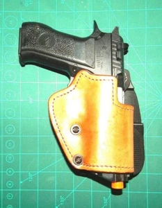 Front Line LKC49P-BR RH Leather Kydex Paddle Holster Lined Baby Eagle FS 3.8" - Picture 1 of 12