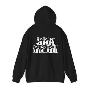 San Diego SD 1904 Unisex Heavy Cotton Blend Hooded Sweatshirt Black Hoodie Top - Picture 1 of 9