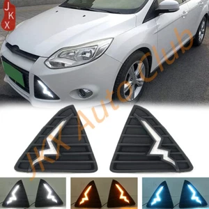 LED DRL Day Light Driving Lamp Turn Signal 3COLORS x For Ford Focus 2012-2014 - Foto 1 di 8