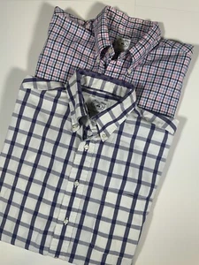 Vintage Lot Of 2 BROOKS BROTHERS Plaid Sport Shirt Made In USA Large L - Picture 1 of 15