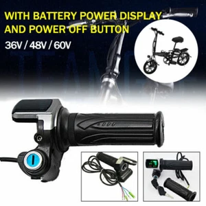 Wasserdichte E-Bike Elektrofahrrad Gasgriff Drehgriff LCD Anzeige 36V/48V/60V DE - Bild 1 von 11