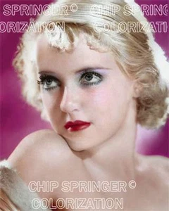 BETTE DAVIS (YOUNG) AGAINST RED BACKGROUND STUNNING COLOR PHOTO BY CHIP SPRINGER - Picture 1 of 1