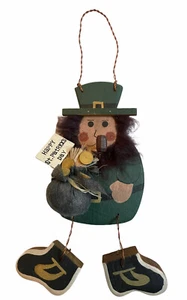 ST PATRICK'S DAY Wood Leprechaun Sign Wall Art Plaque Irish Decor Lg Unique Rare - Picture 1 of 9