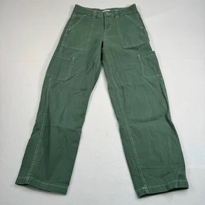 Garage Jeans Damen 1 grün weites Bein Cargo Denim hoher Bund Taschen - Bild 1 von 10