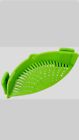 Clip-On Food Grade Silicone Strainer/Colander Spout Kitchen Tool Green