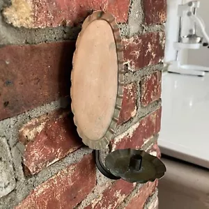 Aplique candelabro de pared de cobre antiguo de 8" hecho a mano para velas de 1/2" artesanías - Imagen 1 de 6