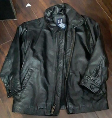  GAP Leather Jacket Full Zip 100% Cow Fine Leather Youth Sz XS/TP 4! Free Ship!! - Image 1 of 4