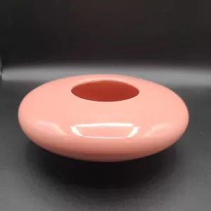Haeger MCM Retro Art Pottery 5150 Pink Mauve Vase Disc UFO Flying Saucer Shape - Picture 1 of 9