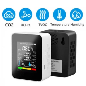 5 In1 Co2 Digital Thermometer Humidity Tester Carbon Dioxide Air Quality Monitor - Picture 1 of 10