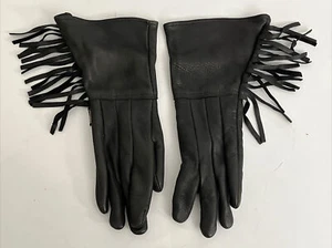 Indian Original Canadian Motorcycle Gauntlet Fringe Gloves Women’s Size (M) RARE - Picture 1 of 5